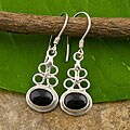 Sterling Silver and Black Onyx Dangle Earrings (Indonesia)