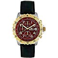 Invicta Men's Chronograph Black Leather Strap Watch