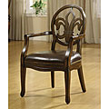 Fleur de Lis Nailhead Leather Accent Chair