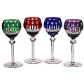 Shannon 'King Louis' Colored Crystal Hock Glasses (Set of 4)