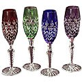 Shannon 'Dynasty' Colored Crystal Champagne Flutes (Set of 4)