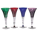 Shannon 'King Louis' Colored Crystal Trumpet Flutes (Set of 4)