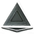 Turgla Charcoal Glass Triangular Starter/ Dessert Plate