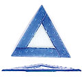 Turgla Cobalt Blue Rim Glass Triangular Starter/ Dessert Plate