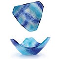 Turgla Cobalt/ Baby Blue Glass Volcano Bowl