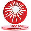 Turgla Clear/ Red Sun Glass Off-centered Plate