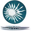 Turgla Clear /Turquoise Sun Glass Off-centered Plate
