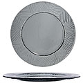 Turgla Glass Charcoal Textured-rim Charger