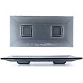 Turgla Glass 2-compartment Charcoal Serving Tray