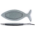 Turgla Glass Charcoal Fish Plate