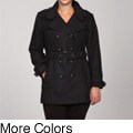 Miss Sixty Women's Plus Size Double-Breasted Wool Coat