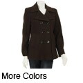 Anne Klein Women's Double-breasted Curved Seam Wool Coat