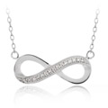 Sterling Silver Clear Cubic Zirconia Infinity Necklace