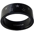 Black-plated Titanium Star Ring