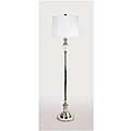 Crackle Glass and Polished Silver Accented Floor Lamp