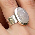 Sterling Silver 'Lunar Star' Moonstone Cocktail Ring (India)
