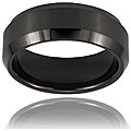 Black-plated Tungsten Beveled-edge Band (8 mm)