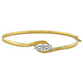 10k Yellow Gold 1/10ct TDW Diamond Bangle Bracelet