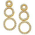 14k Gold 1ct TDW Diamond Triple Circle Earrings (G-H, I1)