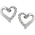 10k Gold 1/6ct TDW Diamond Heart Earrings