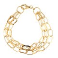 14k Gold over Silver Triple-strand Hammered Bracelet