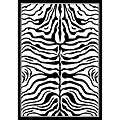 Novelty Zebra Print Black and White Rug (7'10 x 10'10)