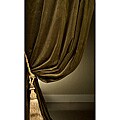 Signature Lichen Green Velvet Double-wide Curtain Panel (96 in. x 108 in.)