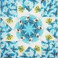 Andromeda Blue Kaleidoscope Quilt Block Kit
