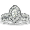 14k White Gold 1ct TDW Diamond Bridal Rings Set (H-I, I1-I2)