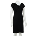 Tiana B. Women's Black Drape-front Dress
