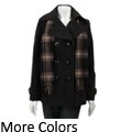 London Fog Women's Seamed Peacoat with Scarf
