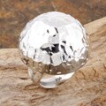 Sterling Silver Oversized Hammered-dome Ring (Mexico)