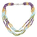 Silver Multi-gemstone 'Chimera' Strand Necklace (India)