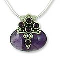 'Taj Mahal' Amethyst Pendant Necklace (India)