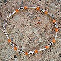 Carnelian 'Glowing Orbs' Anklet (India)