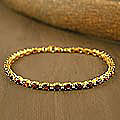 Gold Vermeil 'Golden Twilight' Garnet Tennis Bracelet (India)