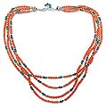 Silver Jasper Turquoise 'Indian Melody' Strand Necklace (India)