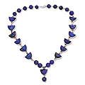 Silver/ Lapis Lazuli 'Blue Moon' Y Necklace (India)