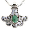 Sterling Silver Malachite 'True Tradition' Necklace (India)