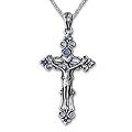 Sterling Silver Moonstone 'Moon Crucifix' Necklace (Indonesia)