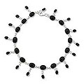 Sterling Silver Onyx 'Moon Dancer' Anklet (India)