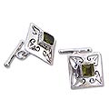 Peridot 'Love Quadrant' Cuff Links (India)