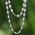 Sterling Silver 'Rose Garland' Flower Necklace (Indonesia)