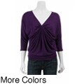 August Silk Women's Dolman Sleeve V-neck Top