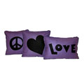 Felt Applique Purple/ Black Pillow