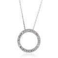 Sterling Silver Diamond-accented Circle Necklace