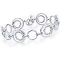 Sterling Silver 'Circles of Love' 1/10ct TDW Diamond Bracelet