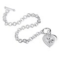 Sterling Silver 'To Grandma with Love' Heart Charm Bracelet