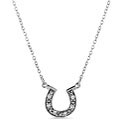 14k White Gold Diamond Horseshoe Necklace