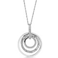 Sterling Silver Diamond Layered Circle Necklace